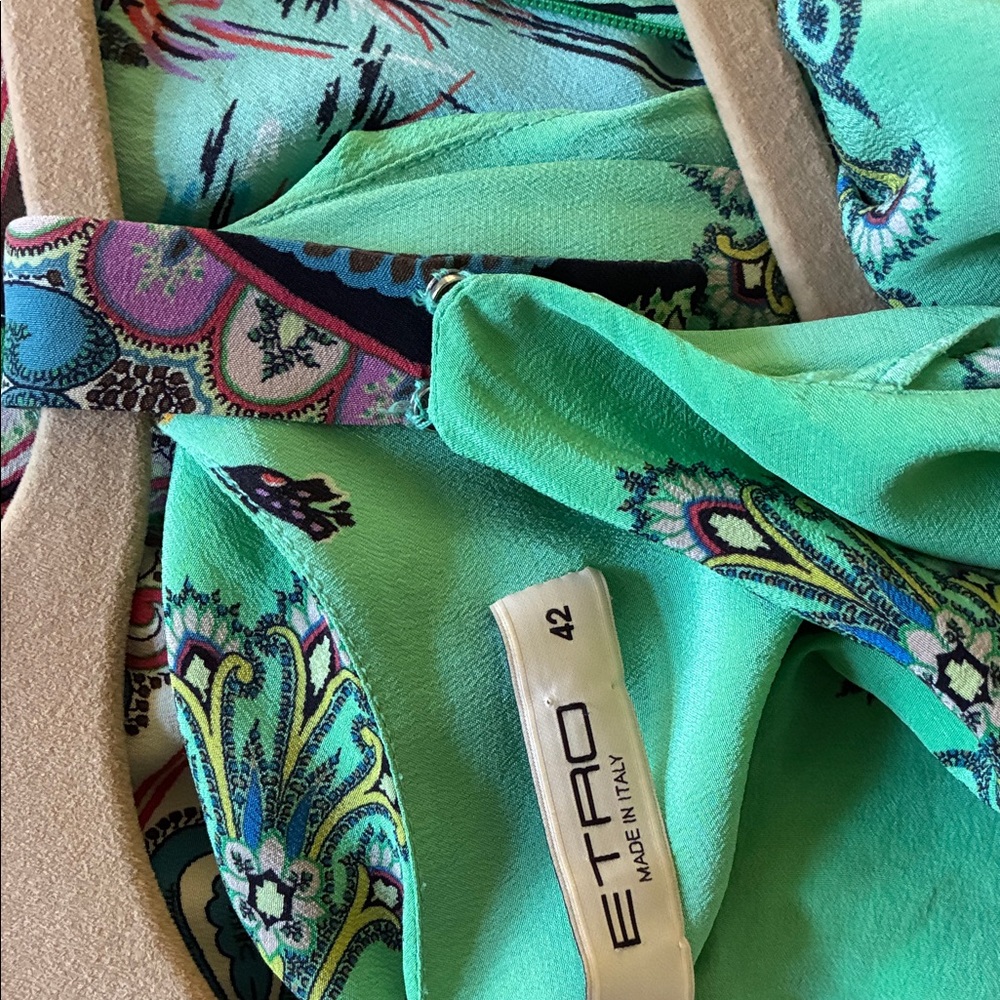 Etro Green Paisley beautiful Dress🌺💗 - Picture 7 of 8